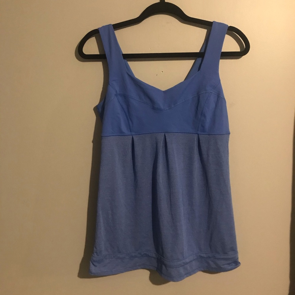 Lululemon blue hustle and bustle drawstring top